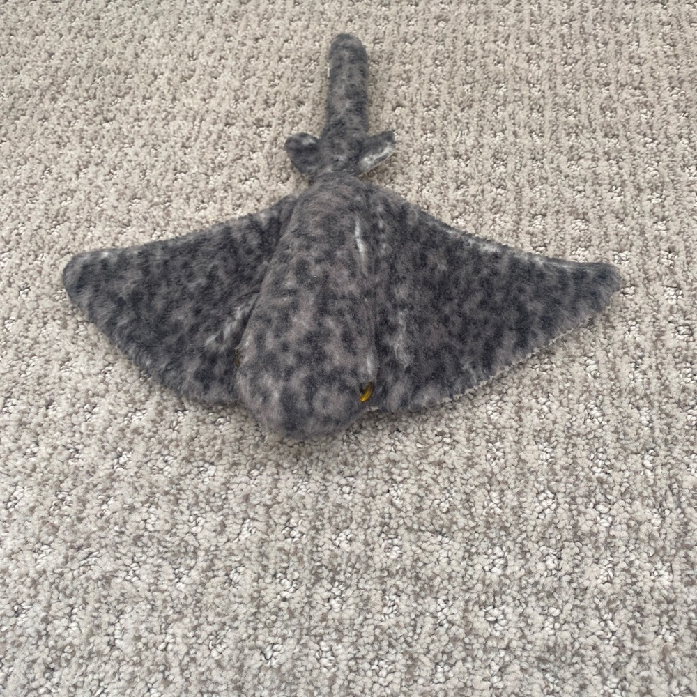 Gray Plush Stingray Toy 8” Aurora